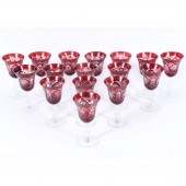SIXTEEN ANTIQUE BOHEMIAN RUBY