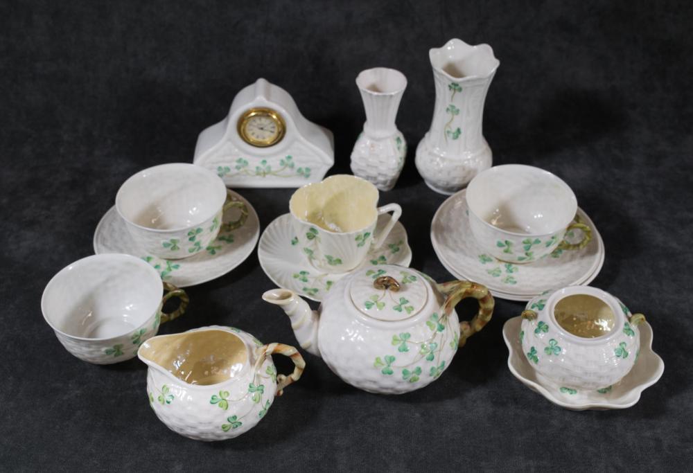 SIXTEEN ASSORTED BELLEEK
