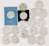 SIXTEEN COMMEMORATIVE SILVER D