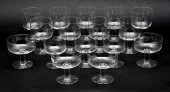 SIXTEEN CRYSTAL STEMMED DESSER