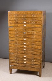 SIXTEEN-DRAWER STACKING OAK MA