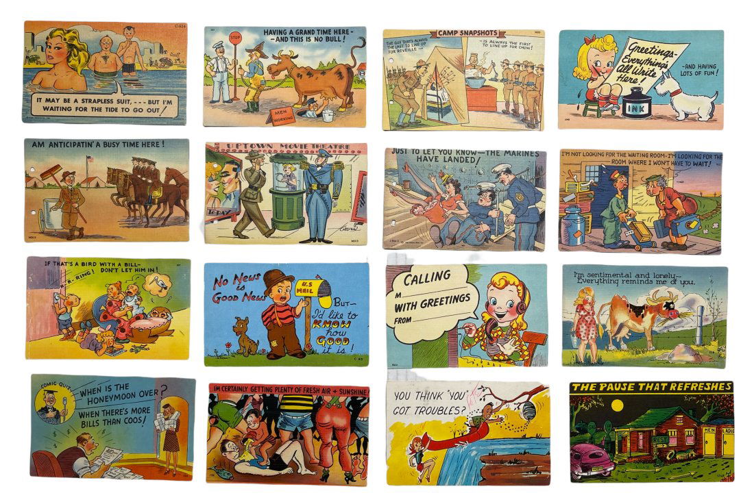 SIXTEEN HUMOROUS POSTCARDS (4
