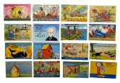 SIXTEEN HUMOROUS POSTCARDS<br>