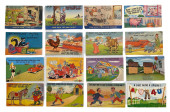 SIXTEEN HUMOROUS THEMED POSTCA