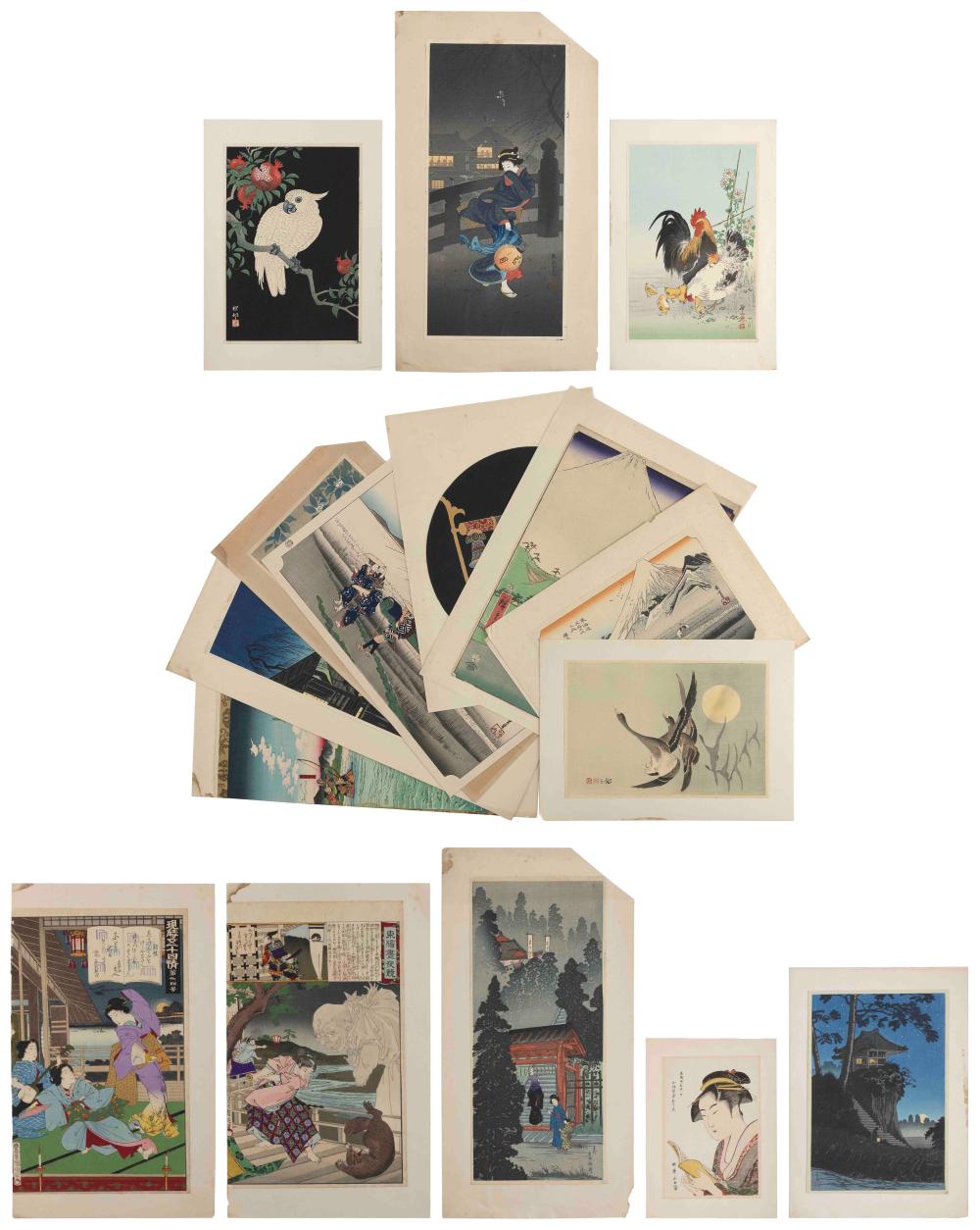SIXTEEN JAPANESE WOODBLOCK PRINTS