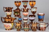 SIXTEEN PIECES OF COPPER LUSTR