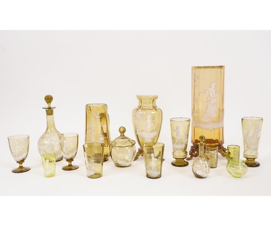 Sixteen pieces of Mary Gregory