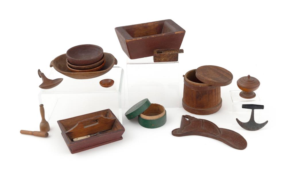 SIXTEEN TREENWARE MINIATURES