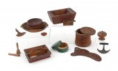SIXTEEN TREENWARE MINIATURES A