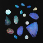 SIXTEEN UNMOUNTED OPAL DOUBLET