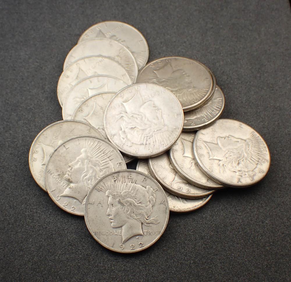 SIXTEEN U.S. SILVER PEACE