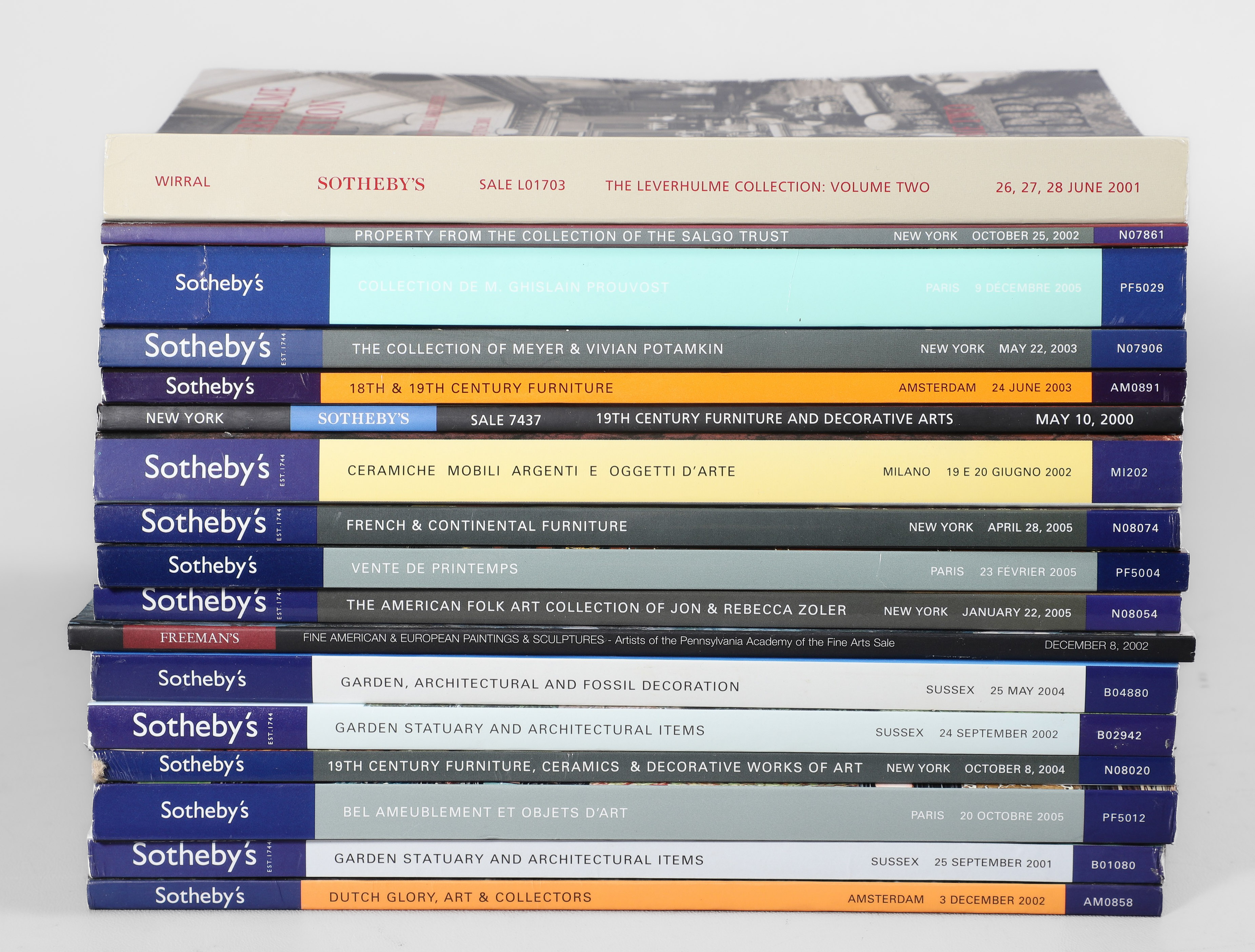 Sixteen various auction catalogs