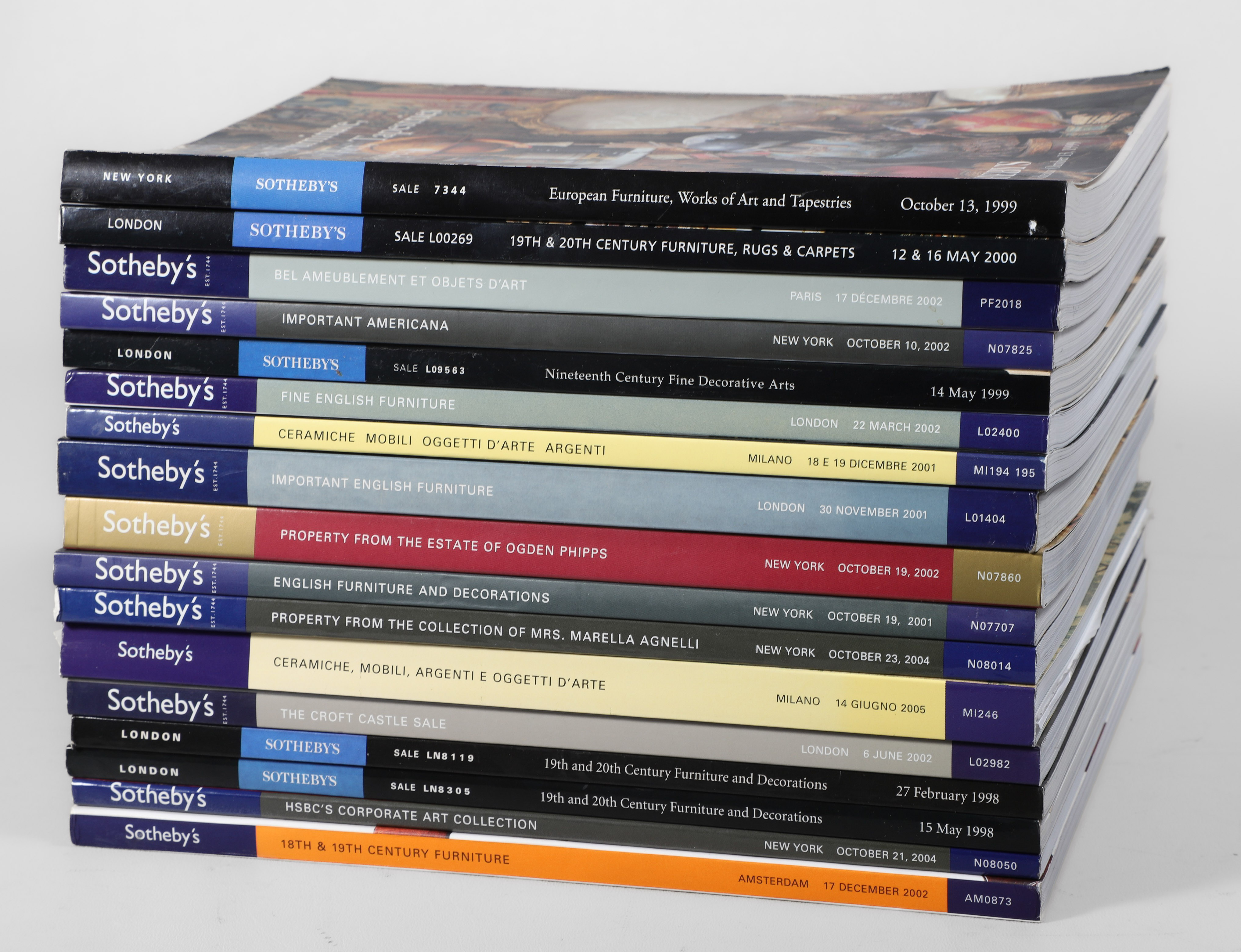 Sixteen various auction catalogs