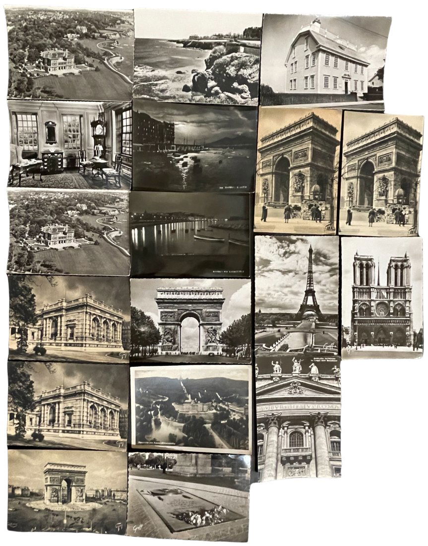 SIXTEEN WW2 ERA POSTCARDS OF FRANCE