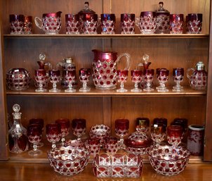 Sixty two pieces of vintage ruby to