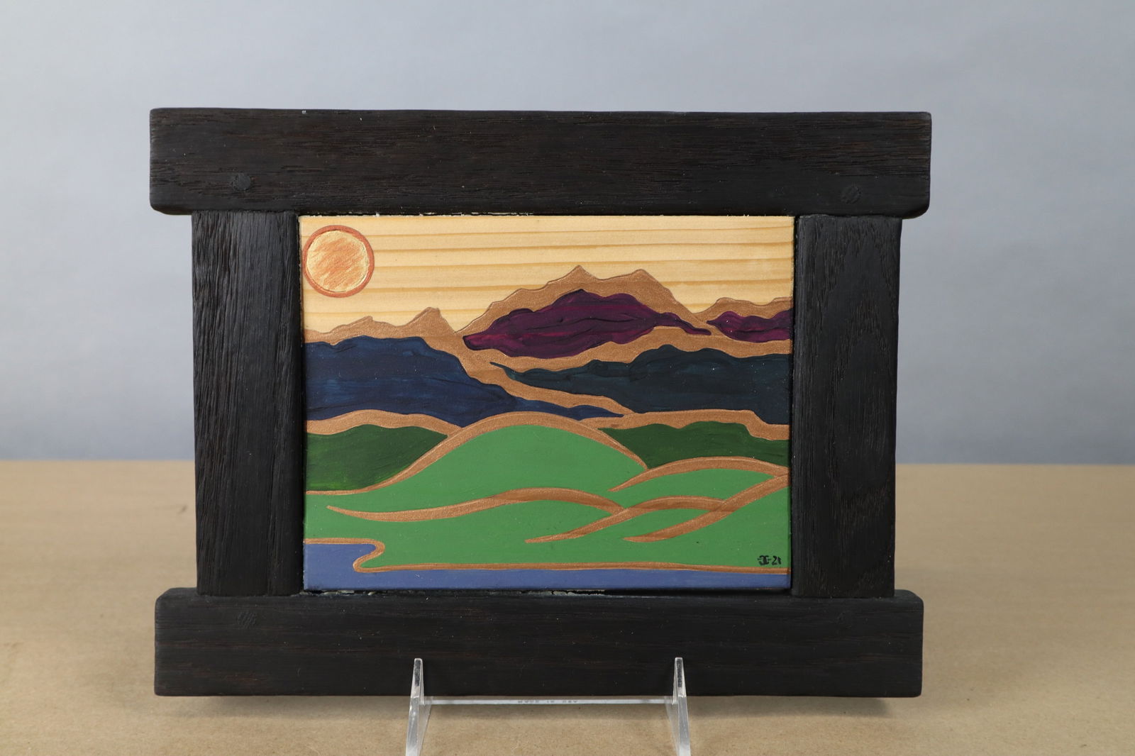 SKAGIT SCENE ACRYLICS ON CEDAR