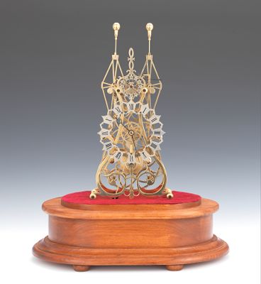 Skeleton Fusee Brass Clock with