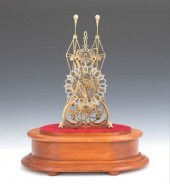 Skeleton Fusee Brass Clock wit