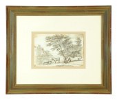 SKETCH OF PASTORAL SCENE WITH