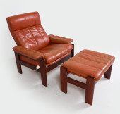 SKIPPERS BEECH & LEATHER RECLI