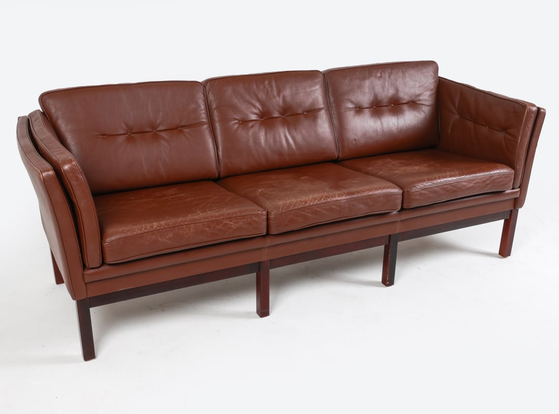 SKIPPERS DANISH LEATHER SOFA C.