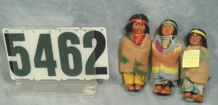 Skookum Indian Dolls, 3 total,