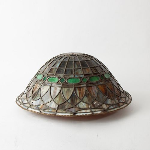 SLAG GLASS LAMP SHADE, EARLY