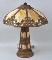 SLAG GLASS LAMPwith creamy amb