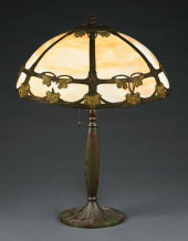 SLAG GLASS OVERLAY TABLE LAMP<
