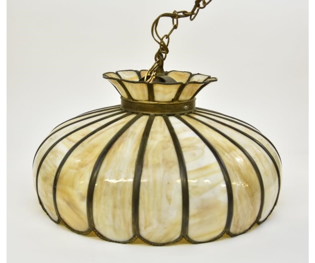 Slag glass shade
12"h x 21" dia