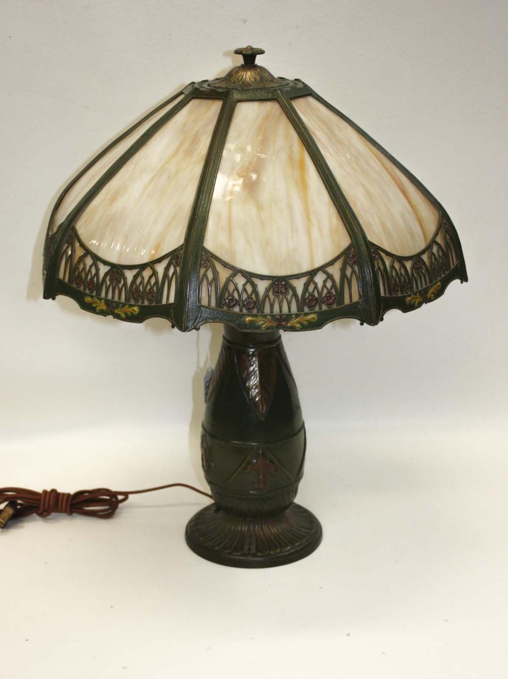 SLAG GLASS TABLE LAMP, THE SHADE