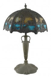 SLAG GLASS TABLE LAMPcolored s