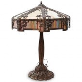 SLAG GLASS TABLE LAMPDESCRIPTI