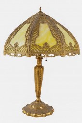SLAG GLASS TABLE LAMPgilt meta