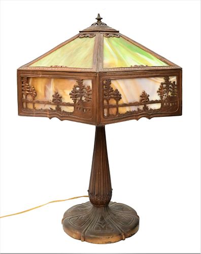 SLAG GLASS TABLE LAMPSlag Glass