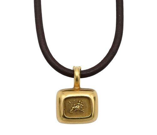 SLANE 18 KARAT GOLD AND LEATHER