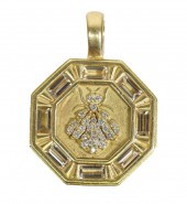 SLANE & SLANE 18K YG & DIAMOND