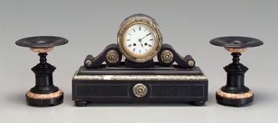 Slate and marble shelf clock,