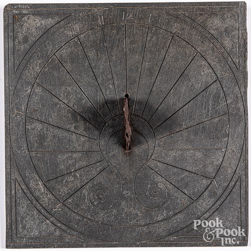 SLATE SUNDIAL, 19TH C.Slate