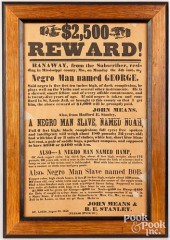 SLAVE REWARD BROADSIDE POSTERS