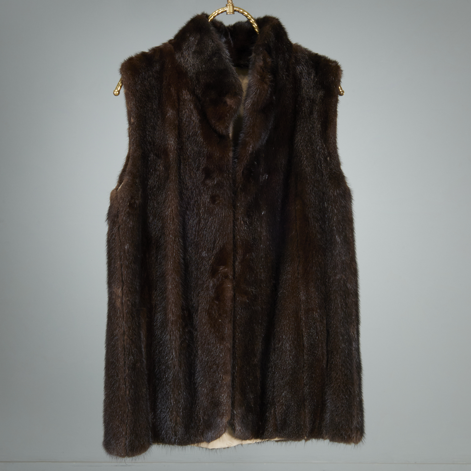 SLEEVELESS BLACK MINK LADIES VEST