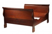 SLEIGH BED - 19th c Mahogany S