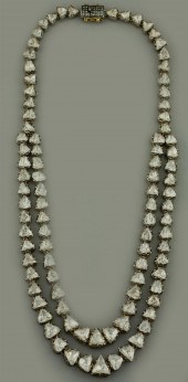 SLICED DIAMOND AND SILVER NECK