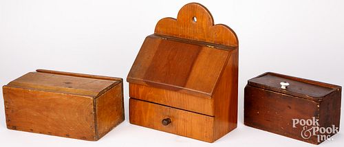 SLIDE LID BOX, 19TH C.Slide lid