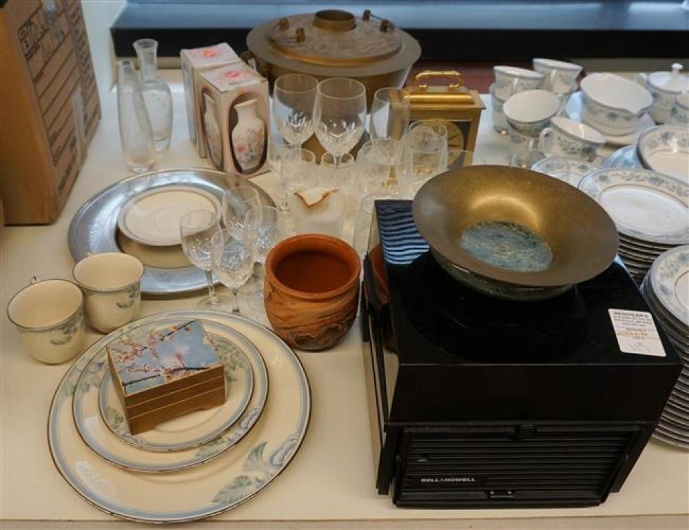 SLIDE PROJECTOR, GLASS STEMWARE AND