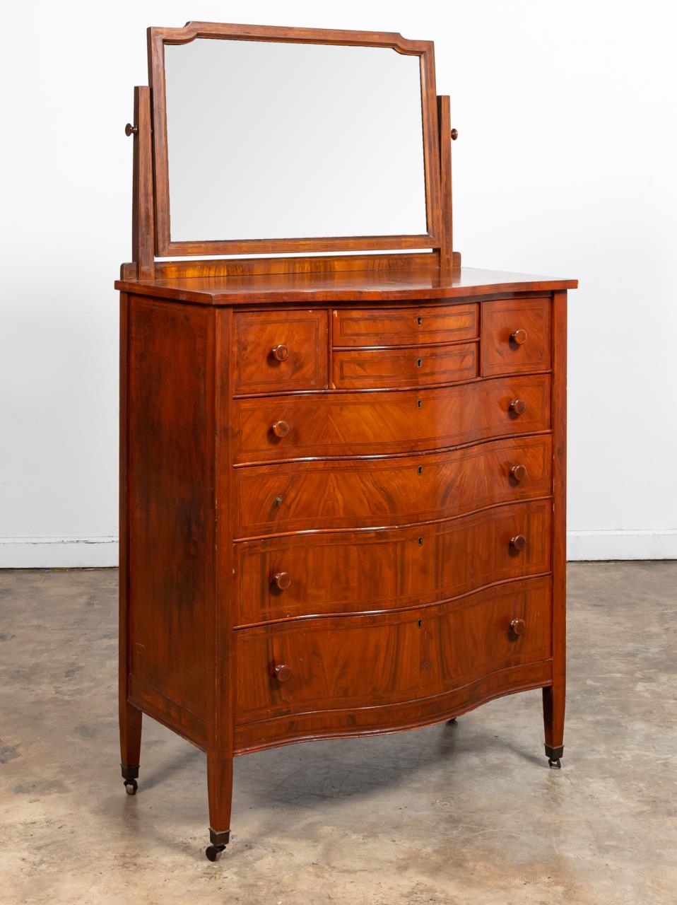 SLIGH INLAID WALNUT TALL CHEST WITH