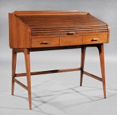 SLIGH-LOWRY WALNUT ROLL-TOP DE