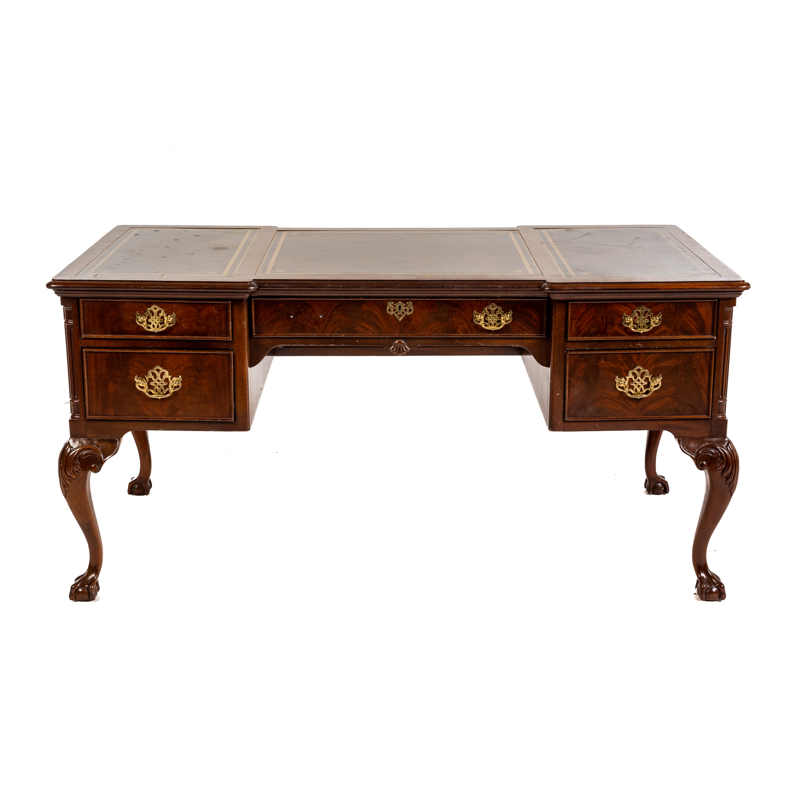 SLIGH MAHOGANY LEATHER TOP