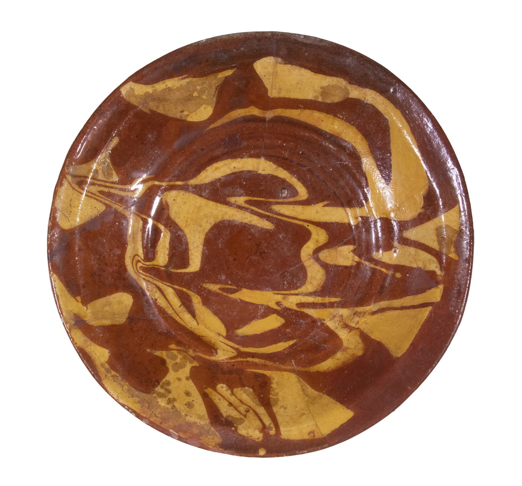 SLIP DECORATED REDWARE PLATE