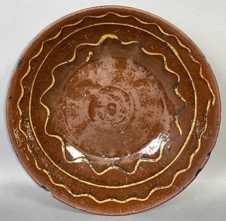 SLIPWARE BOWL CA. 1865; CURVED